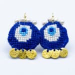 EVIL EYE EMBROIDERED EARRINGS - Image 3