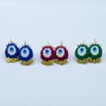 EVIL EYE EMBROIDERED EARRINGS - Image 5