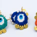 EVIL EYE EMBROIDERED EARRINGS (summer edition) - Image 5