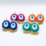 EVIL EYE EMBROIDERED EARRINGS (summer edition) - Image 2