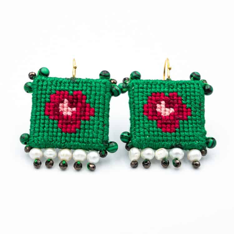 P1100561 ROSES EARRINGS - N E W - Image 1