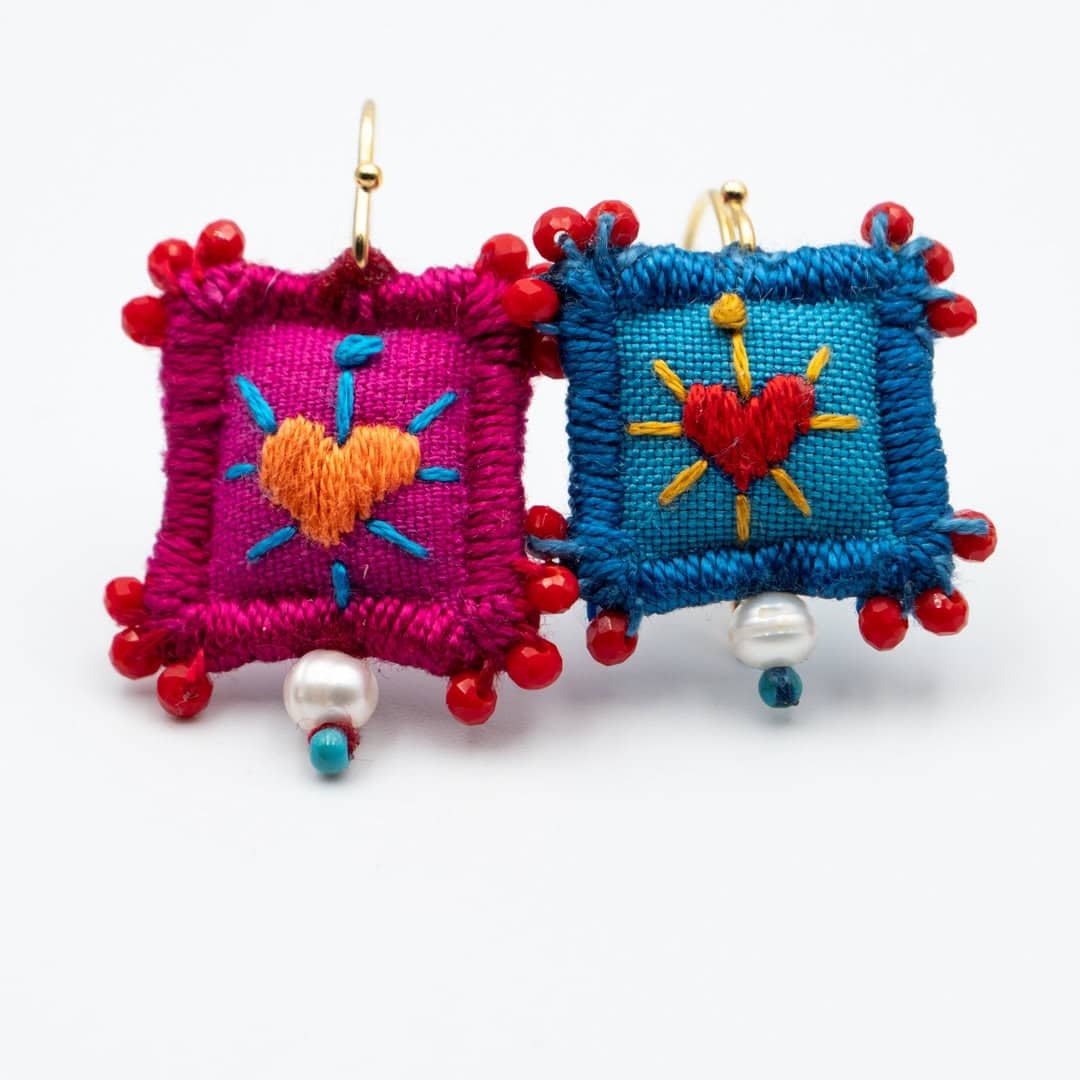 P1200433 MINI HEART EARRINGS -summer edition - Image 1