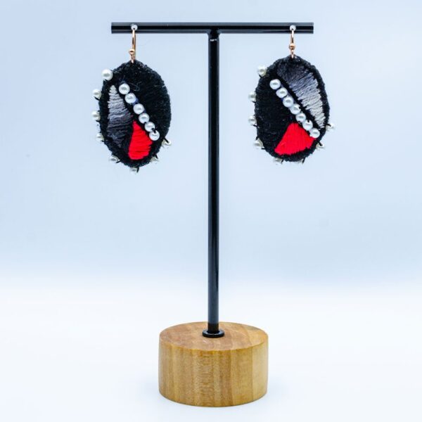 EMBROIDERED EARRINGS - ONE OF A KIND