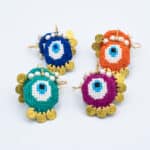 EVIL EYE EMBROIDERED EARRINGS (summer edition)